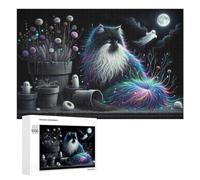 Teenagerss - Rompecabezas de 1000 piezas de gato espeluznante con fantasmas para adultos, juegos relajantes, mejora la memoria, actividades divertidas en casa, 1000 piezas