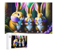 Teenagerss - Rompecabezas de 1000 piezas de rompecabezas coloridos de conejitos del bosque para adultos, juegos relajantes, mejora la memoria, actividades divertidas en casa, 1000 piezas