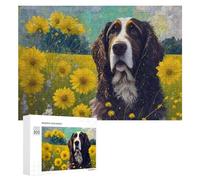 Teenagerss - Rompecabezas de 300 piezas de campo floral con perro para adultos, juegos familiares, regalo de cumpleaños, diversión en actividades en casa, 300 piezas