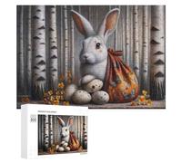 Teenagerss - Rompecabezas de 300 piezas de conejito de Pascua con huevos, 5 sierras de calar para adultos, juegos familiares, regalo de cumpleaños, diversión en actividades en casa, 300 piezas