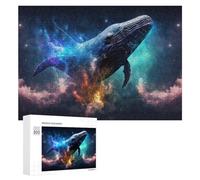 Teenagerss - Rompecabezas de 300 piezas de papel pintado de ballena en el espacio, 9 sierras de calar para adultos, juegos familiares, regalo de cumpleaños, diversión en actividades en casa, 300