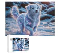 Teenagerss - Rompecabezas de 300 piezas de rompecabezas mágico de perro de nieve para adultos, juegos familiares, regalo de cumpleaños, diversión en actividades en casa, 300 piezas