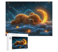 Teenagerss - Rompecabezas de 500 piezas con diseño de oso sueño en cielo estrellado para adultos, juegos relajantes, mejora la memoria, actividades divertidas en casa, 500 piezas
