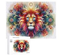 Teenagerss - Rompecabezas de 500 piezas con impresión artística de león colorido, 7 sierras de calar para adultos, juegos familiares, regalo de cumpleaños, diversión en actividades en casa, 500 piezas