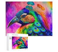 Teenagerss - Rompecabezas de 500 piezas con impresión artística de pavo real colorido, 4 sierras de calar para adultos, juegos familiares, regalo de cumpleaños, diversión en actividades en casa, 500