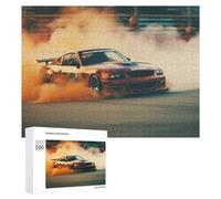 Teenagerss - Rompecabezas de 500 piezas de acción de humo de coche a la deriva, 4 sierras de calar para adultos, juegos relajantes, mejora la memoria, actividades divertidas en casa, 500 piezas