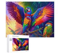 Teenagerss - Rompecabezas de 500 piezas de guacamayos coloridos en la selva amazónica para adultos, juegos familiares, regalo de cumpleaños, diversión en actividades en casa, 500 piezas