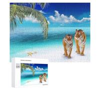 Teenagerss - Rompecabezas de 500 piezas para adultos, diseño de tigre tropical, paraíso, playa, juegos relajantes, mejora la memoria, actividades divertidas en casa, 500 piezas