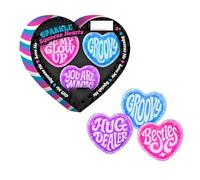 Teenie Sparkle Squeeze Hearts, bolas de goma suave en forma de corazón, 3 unidades para aliviar el estrés, idea de regalo para el día de San Valentín, antiestrés, corazón, juguete antiestrés, juguete