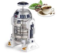 TEENKON Cafetera francesa aislada de acero inoxidable 304, robot R2D2 de 32 onzas, prensa de café manual para el hogar, con pantalla de filtro para preparar café y té (blanco)