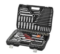 TEENO 151 Piezas Juego de herramientas con 1/4", 3/8", 1/2", Juego de herramientas Profesionales para el Auto con Llave de Trinquete con Doble Anillos, CR-V, para Trabajar en Bicicletas y Coches