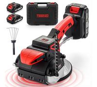 TEENO 2 en 1 Vibrador de Azulejos + Ventosa, 2 Baterías 2.0Ah, 9 Velocidades, 500kg de Succión, 12000RPM Vibración Alta Frecuencia, Ventosa 145mm con Regla + Rastrillo, Ideal para Azulejos & Vidrio