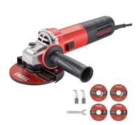 TEENO Amoladora Angular 1000W 125 MM, Radial Pequeña 2000-12000 rpm (de Desbarbado/Corte:125 mm 4 piezas), Velocidad Variable, Amoladora Pequeña Asa lateral, Corte y Rectificado de Metales