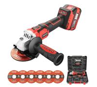 TEENO Brushless Amoladora de ángulo inalámbrico 9800 rpm, diámetro de disco para barbar, motosierra: 125 mm, 2 baterías de iones de litio de 20 V 3,0 Ah Compacta y ligera para Cortar, Pulir y Afilar