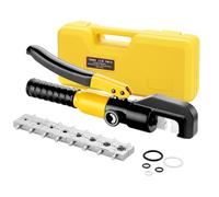 TEENO Crimpadora Hidráulica con 9 Hexagonales de Carrera 10T, Crimpadora Terminales Electricos de Prensado de 4-70 mm² Para Cable de Cobre y Aluminio