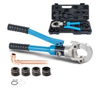 TEENO Juego de pinzas de prensa profesional 100Kn, Crimpadora Hidráulica Multicapa TH16-20-26-32 mm, multicapa prensadora alicates con cabezal giratorio de 360°