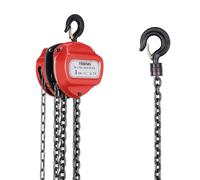 TEENO Polipasto de Cadena Manual, 1 Tonelada, Polipasto de Cadena de Palanca de 5 m, Cadena G80, Rojo, Para Operaciones de Elevación en Silvicultura, Talleres, etc