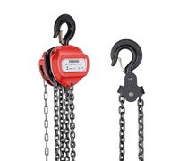 TEENO Polipasto de Cadena Manual, 2 Tonelada, Polipasto de Cadena de Palanca de 5 m, Cadena G80, Rojo, Para Operaciones de Elevación en Silvicultura, Talleres, etc