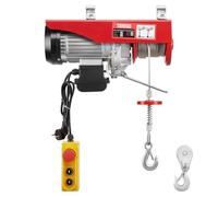 TEENO Polipasto Eléctrico Cuerda 1200 W 220V,Cabrestante Eléctrico 6m/12m de Altura de Elevación,Capacidad de carga 300-600 kg,Almacenes, Elevación de Mercancías,Rojo