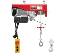 TEENO Polipasto eléctrico de 1450 W, sobrecarga, elevador, cabrestante eléctrico, 220 V 20 M, suspensión simple y doble 400 kg,800 kg, 6 m/min, 12 m/min, color rojo (400 kg/800 kg)