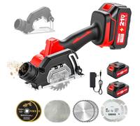 TEENO Sierra Circular con Guia, Mini Sierra Circular de Mano 20000RPM, Profundidad de Corte AjustableProfundidad de Corte Ajustable, 2 Baterías De 2,0Ah, Motor de Cobre Puro, Ideal para Cortar Madera