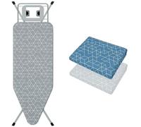 TEENO Tabla De Planchar Plegable 120 x 45 cm,Compatible con Plancha De Vapor,Cerradura Segura,7 Ajustes De Altura,con 2 Fundas de algodón 100%, Universal para Hogar/Lavandería