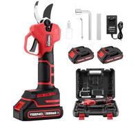 TEENO Tijeras de Podar Electricas Inalámbricas,Motor sin Escobillas,Tijera para Jardinería Podadora Adecuada para Jardines, Ramas,Huertos (2 batterie)