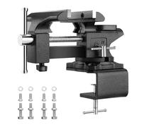 TEENO tornillo de banco de trabajo 6" 7.6kg 150mm ，Base Giratoria de 270°，Tornillo de banco para trabajos pesados, fuerza de sujeción 1000kg（Pinzas con mesa de trabajo）