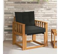 Teenpull 2 sofás de exterior de madera maciza de acacia natural, módulo de sofá de jardín, parte central, resistente a la intemperie, con cojín acolchado, reposabrazos para terraza, balcón, exterior