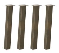 Teenpull 4 patas de mesa de acero natural, 72 cm de altura, acero recubierto de polvo, patas de metal resistentes para mesa de café, escritorio y banco, diseño moderno, fácil montaje