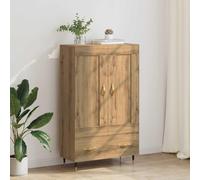 Teenpull Alacena Roble Artisan de Madera de ingeniería 69,5 x 31 x 115 cm con cajón y Puertas, Armario Organizador con estantes para vajilla, cristalería y menaje en salón Comedor Oficina