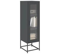 Teenpull Aparador alto antracita 36 x 39 x 123 cm, acero laminado en frío, robusto, aparador buffet con espacio de almacenamiento para salón, cocina