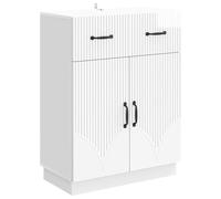 Teenpull Aparador blanco brillante de madera, 66 x 34,5 x 87 cm, con cajón y puertas, moderno buffet para salón, comedor, pasillo, almacenamiento versátil, estantería, almacenamiento, estante, cómoda