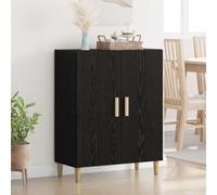 Teenpull Aparador de madera de roble negro, 70 x 34 x 90 cm, con 2 puertas y espacio de almacenamiento, diseño moderno para salón, comedor, pasillo, oficina, solución de almacenamiento versátil