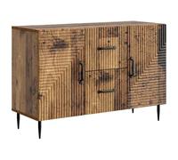 Teenpull Aparador de madera vieja de 89 x 34,5 x 60 cm con 2 cajones y 2 puertas giratorias, almacenamiento versátil, estantería y estante para salón, comedor, pasillo, diseño moderno vintage