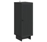 Teenpull Aparador negro de madera 33 x 34,5 x 90 cm con 2 estantes y asas de metal, almacenamiento versátil para salón, comedor, oficina, diseño moderno con mucho espacio de almacenamiento