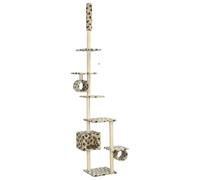 Teenpull Árbol para gatos con columnas rascadoras de sisal y funda de felpa de 260 cm de alto, torre de escalada con tonel rascador, cueva, hamaca, árbol de escalada estable para gatos, muebles
