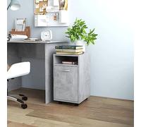 Teenpull Armario auxiliar con ruedas, color gris hormigón, 33 x 38 x 60 cm, material de madera, armario multiusos para oficina y salón, cómoda con espacio de almacenamiento