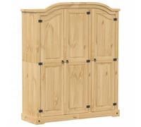 Teenpull Armario Corona de madera de pino maciza, 151,5 x 52 x 186 cm, con barra para colgar y estantes para dormitorio y vestidor en estilo rústico, ahorra espacio