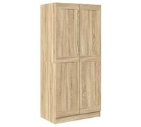 Teenpull Armario de madera de roble Sonoma, 82,5 x 51,5 x 180 cm, con barra para colgar y estantes, moderno, para dormitorio, habitación juvenil, ahorra espacio, con espacio de almacenamiento y