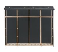 Teenpull Armario gris de tela y madera maciza de abeto 200 x 40 x 170 cm con barra para colgar y espacio de almacenamiento para dormitorio, habitación juvenil, ahorra espacio y diseño moderno