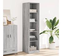 Teenpull Armario gris Sonoma de madera 50 x 50 x 200 cm con espacio de almacenamiento y armario para dormitorio, diseño moderno, almacenamiento, barra para ropa, ahorro de espacio, habitación juvenil