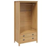 Teenpull Armario Hill marrón miel de madera maciza de pino 84 x 50 x 170 cm con cajones y barra para colgar ropa, espacio de almacenamiento para dormitorio, habitación juvenil, ahorro de espacio