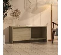 Teenpull Armario para TV Sonoma, roble 90 x 35 x 40 cm, madera baja con 1 puerta y compartimento, ideal para salón, dormitorio, almacenamiento multimedia, moderno