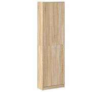 Teenpull Armario Roble Sonoma 55 x 25 x 189 cm, de madera, moderno armario con puertas giratorias con estantes, barra para colgar, mucho espacio de almacenamiento para dormitorio, habitación juvenil