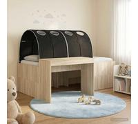Teenpull Artisan Oak and Black Bed Tunnel Set of 3 with Wooden Frame, Integrated Desk, Under Bed Storage, Indoor Use, for Bedroom, Guest Room and Space Saving Setup
