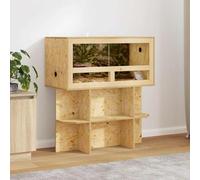 Teenpull Base de terrario con estante marrón de OSB 80 x 40 x 50 cm, casa de reptiles versátil para vivario, paludario, terrario desértico y terrario de selva tropical, adecuado para anfibios