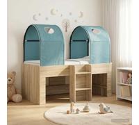 Teenpull Bed Frame with Tunnel 3 Piece Set Sonoma and Light Blue Engineered Wood, Loft Design with Under Bed Storage, Indoor Use, for Bedroom, Sleep Support, Assembly, Space Saving