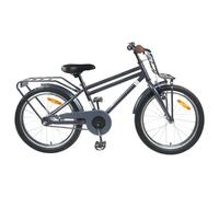 Teenpull Bicicleta infantil de 18 pulgadas gris oscuro de acero con guardabarros y timbre para 5-7 años, 1 marcha, construcción estable, sillín ergonómico, ideal para ocio, exterior y entrenamiento