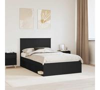 Teenpull Black 120 x 200 cm Pine Wood Bed Frame with slatted Support, Modern Bedroom Platform for Adult, Guest, or Youth Room, Durable and Easy to Clean